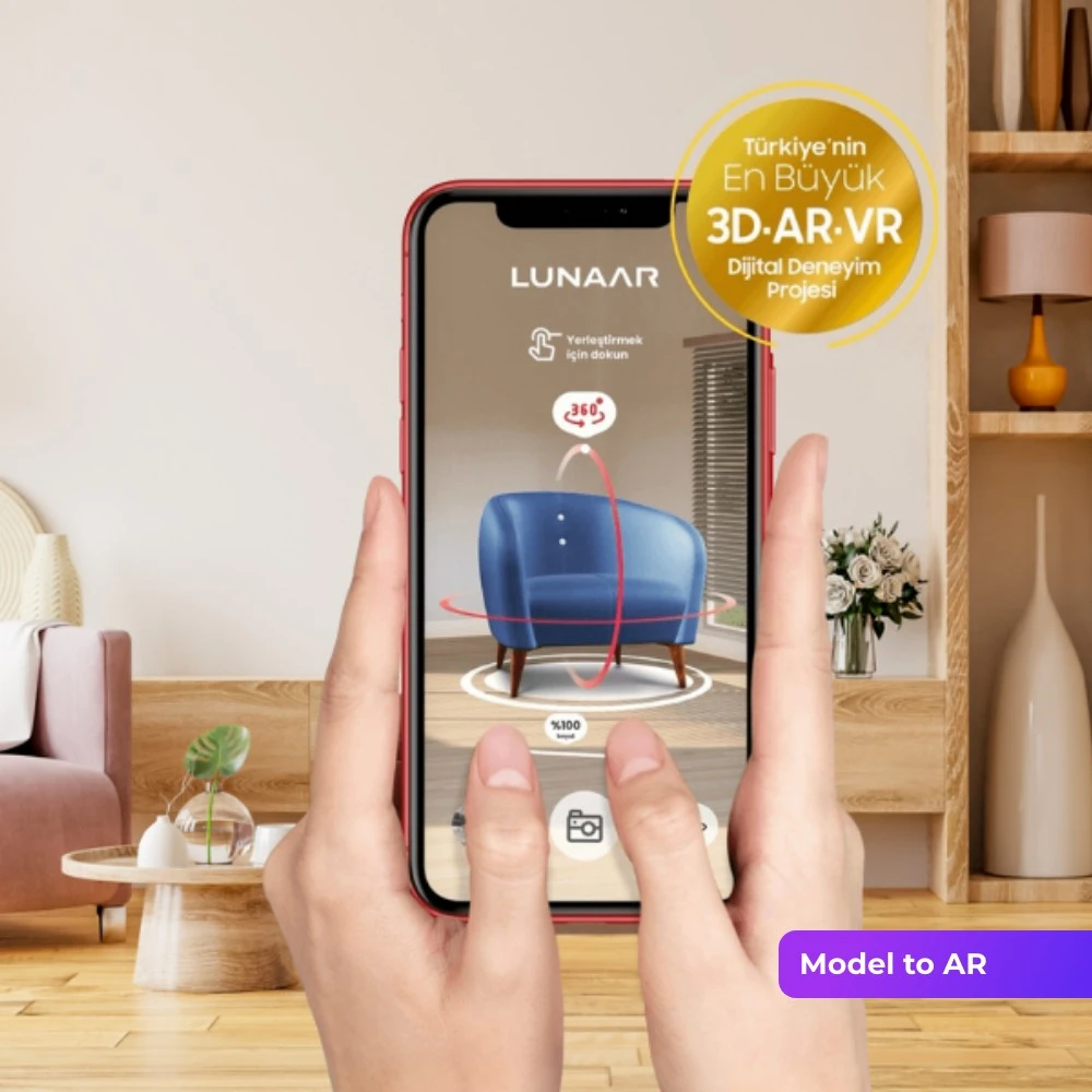Lunaar Vision Model to AR - QR Code-Based Augmented Reality Experience and Mobile AR Integration from 3D Model